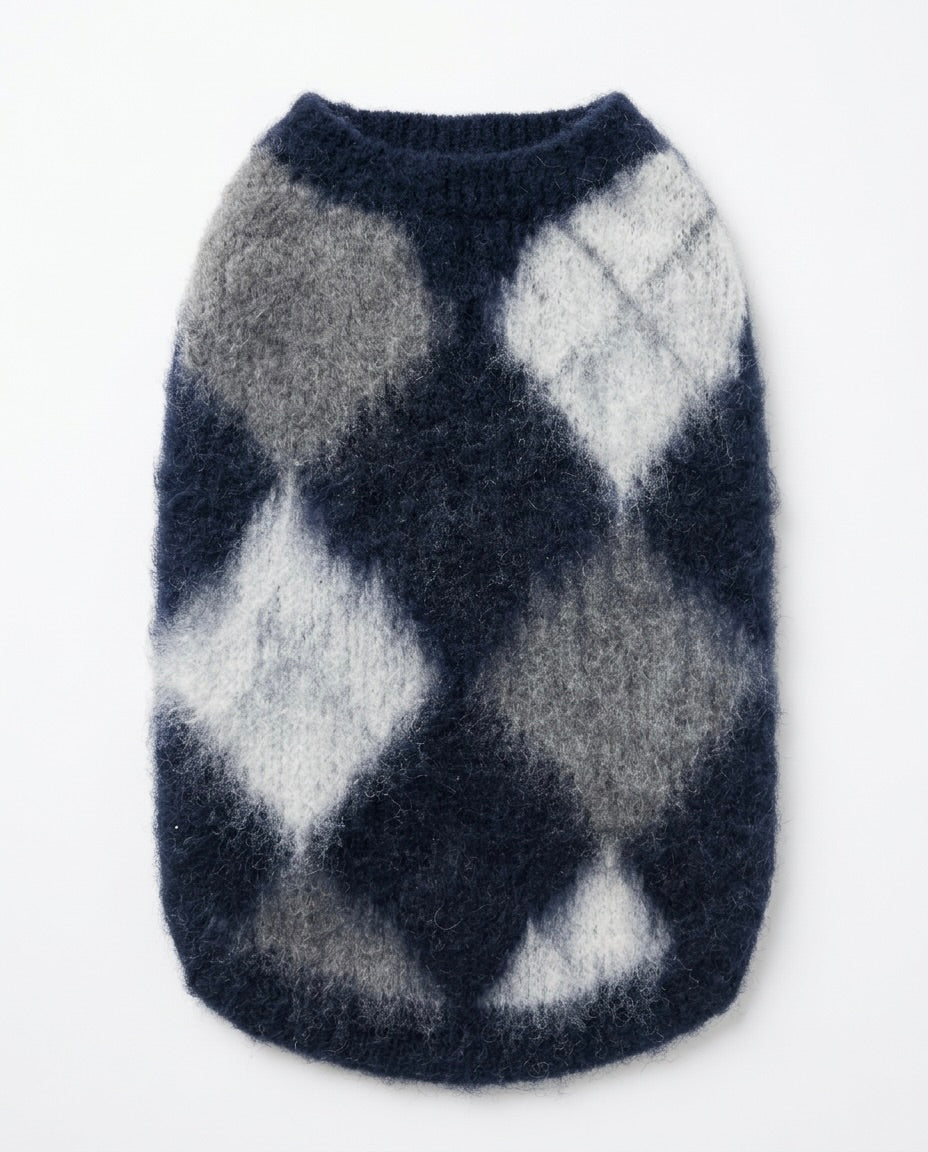 Midnight Argyle Matching Cardigan