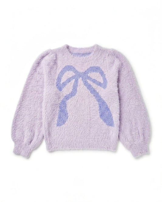 Lavender Bow Matching Sweater - Human