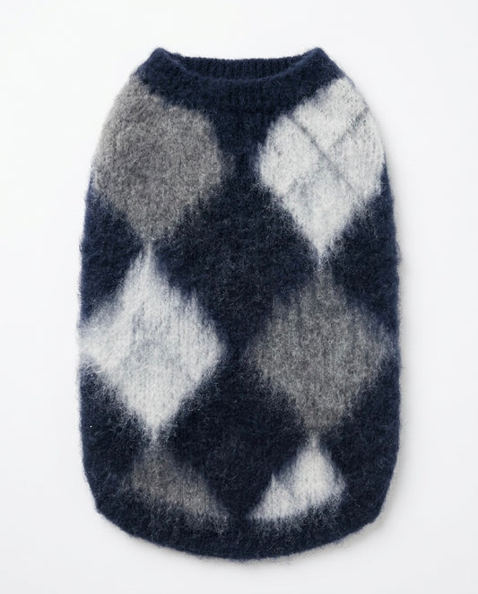Midnight Argyle Matching Sweater - Dog